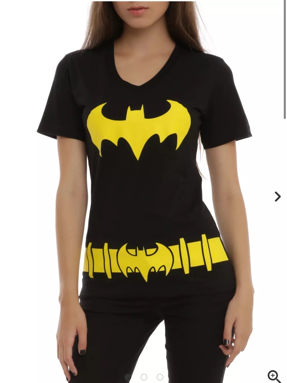 NEW BATMAN BATGIRL SHIRT, L/XL Costume Halloween DC Comics glitter logo